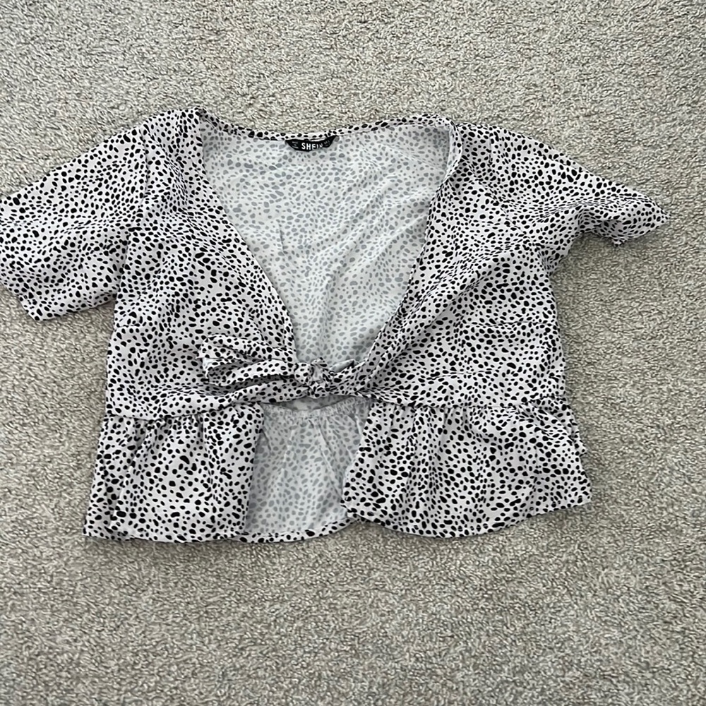 Shein Leopard Tie Top